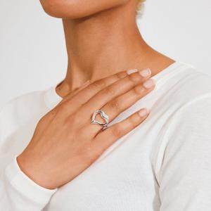 Ring Silverpläterad, Hjärta oregelbundet, Iris – Pilgrim