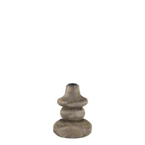 Ljusstake i trä (kronljus), Höjd: 16 cm - Chic Antique