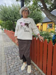 Stickad tröja med tax, Beige Gilda - Gemini