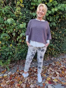 Magiskt stretchig byxa, Leo Flower Sand (Madde) - Soulful Fashion     2:A SORT.