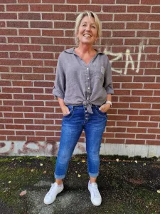 Linneblus med knyt, Mullvad, Annie - Soulful Fashion