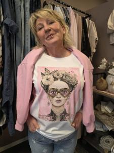 T-shirt Inze, Crazy Lady, Rosa - Soulful Fashion