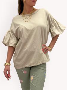 T-shirt med volymärm, Beige Noemi - Gemini