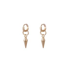 Örhängen, Guldfärgad strassring med hängande spets - Gemini