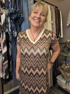 Klänning Zig Zag, Grå Misan - Soulful Fashion