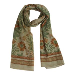 Scarves, Grön med blommor, Beatrix (100x180 cm) - the moshi