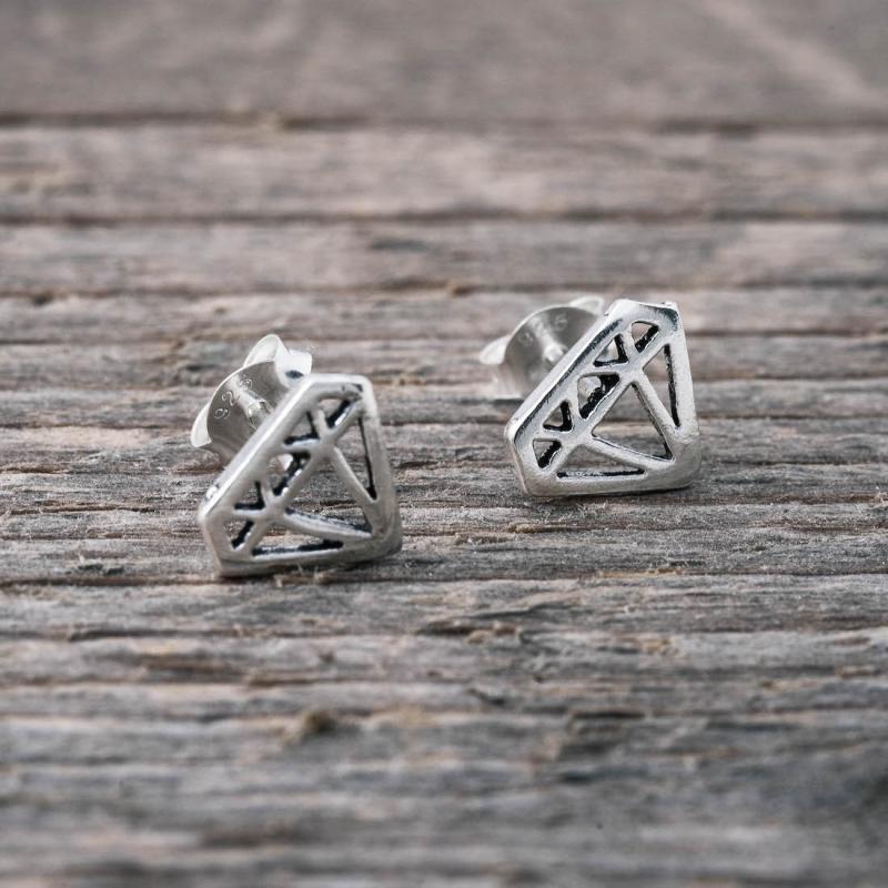 Silverörhängen, Diamant - by faith