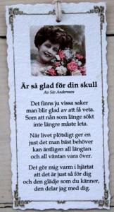 Diktkort - Är så glad för din skull