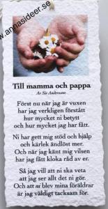 Diktkort - Till mamma och pappa