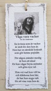 Diktkort - Våga vara vacker