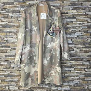Lång kavaj, Camo med hjärtan, Kajsa - Cabana Living