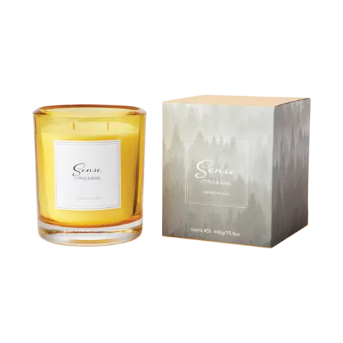 Doftljus Citrus/Basilika, Gul Sense - Affari