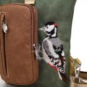 Ryggsäck / Slingbag Hackspett, Grön / Brun / Ockra - HI-DI-HI