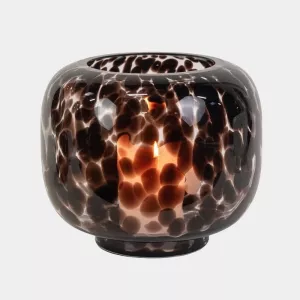 Ljuslykta Leo, Bärnstensfärgat glas (dia: 23,5 cm) - Olsson & Jensen