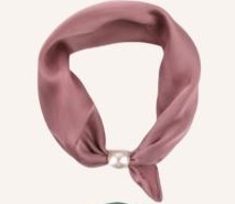 Scarves med magnetknäppe (vit pärla), Gammelrosa - Caramelle Fashion