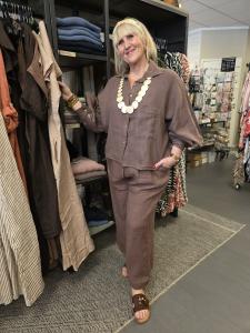 Linneskjorta Brun, Edit  - Cabana Living