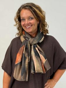 Sjal Stormönstrad, Brun - Mix by Heart