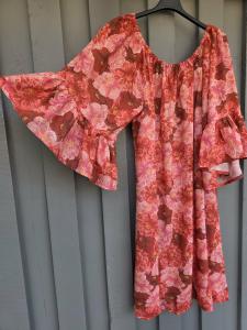 Klänning / Tunika Singoalla, Blommig Röd / Rosa, Harmoni - Coconut Milk