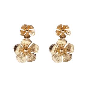 Örhängen, Guldfärgad Blomma x 2 - Gemini