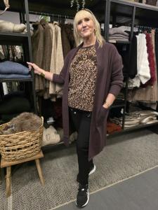 Stickad långkofta, Brun Melina - Caramelle Fashion