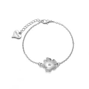 Armband, Silverfärgat med blomma - Gemini
