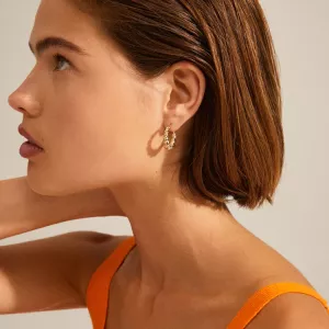 Örhänge, Eileen tvinnade guldpläterade hoops – Pilgrim