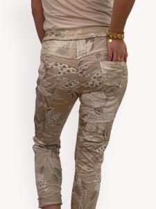 Byxa glansig, Beige mönstrad, Elin - Gemini