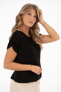 Topp med drapering på ärm, Svart Ellery - Capri Collection