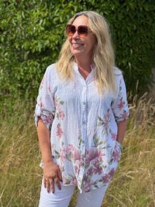 Blus, Blommig Vit / Rosa, Ellie - Mix by Heart