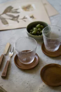 ERNST Bricka/Underlägg i mörkt trä d10 cm