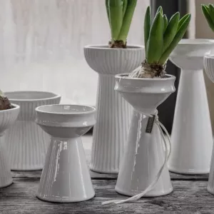 ERNST Hyacintvas, H 16 cm, Vit glaserad stengods