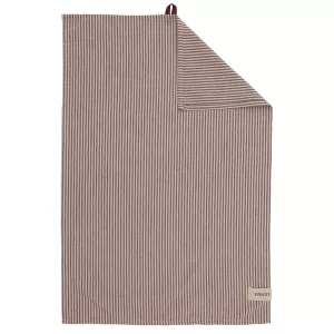 ERNST Kökshandduk, Smalrandig Röd / Beige