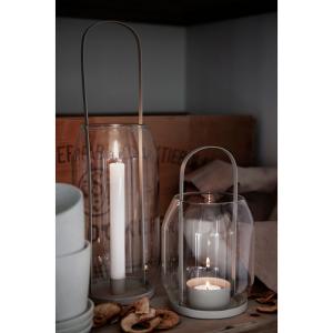 ERNST Lanterna i Glas & Metall, Beige - 40cm
