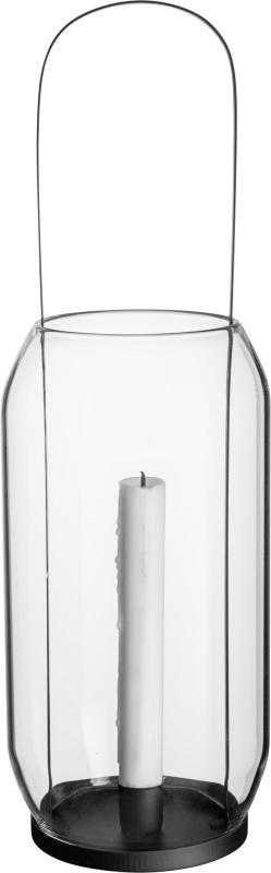 ERNST Lanterna i Glas & Svart Metall 40cm