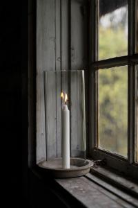 ERNST Ljuslykta d16 h30 terracotta/glascylinder