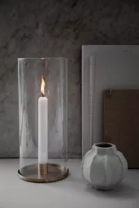ERNST Ljuslykta I Klarglas & Mässing 28cm