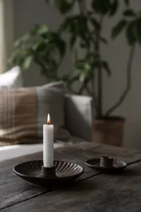 ERNST Ljusstake d16 h3,5 brun/beige