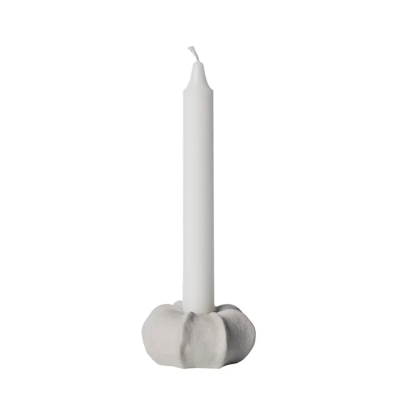 ERNST Ljusstake Organisk form d7,5 h3,5cm naturvit