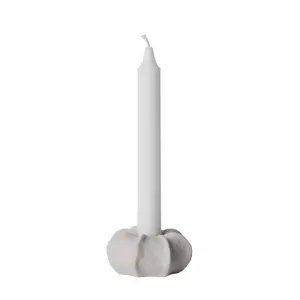 ERNST Ljusstake Organisk form d7,5 h3,5cm naturvit