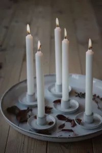 ERNST Ljusstake, Stengods Naturvit (Höjd: 3,5 cm)