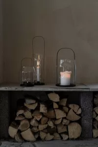 ERNST Ljusstake/ljuslykta Med Glas för Kronljus d13 h40 Mullvad