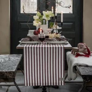 ERNST Löpare, Bredrandig Röd / Vit (45x150 cm)