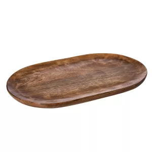 ERNST Oval Bricka i Trä Brun, 40x25cm