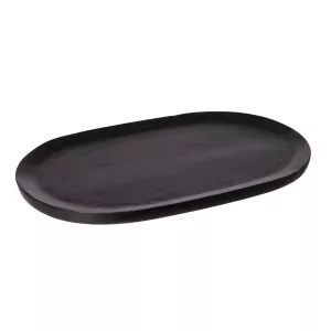 ERNST Oval Bricka i Trä Svart, 40x25cm