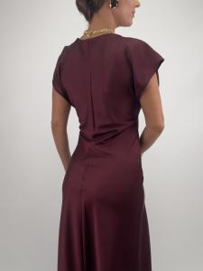 Klänning Vinröd draperad, Emelin - Gemini