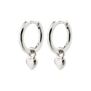 Örhängen Silverpläterade, Hoops med hjärta, Dixie – Pilgrim