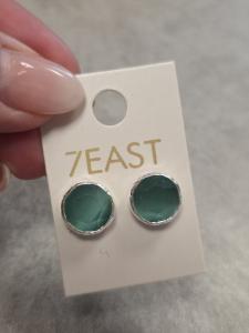 Örhänge Tau, Grön Silver – 7EAST