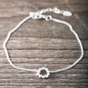 Silverarmband, Cirkel med pluppar - by faith