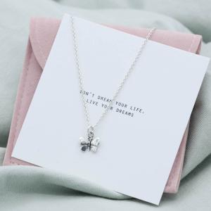 Halsband silver, Fjäril - by faith