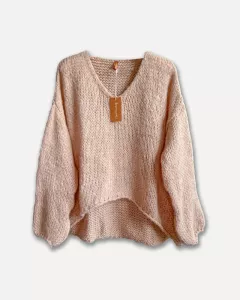 Stickad tröja, Puderrosa Fanny - Reunion